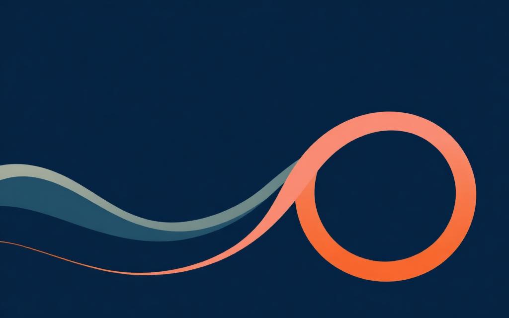 Percorsi astratti che convergono su fondo navy per rappresentare CBT, ACT e mindfulness integrate